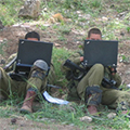 Israeli soldiers performing the computer-based threat bias task.
