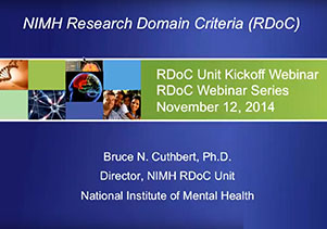 screenshot from NIMH webinar "RDoC Kickoff Webinar"
